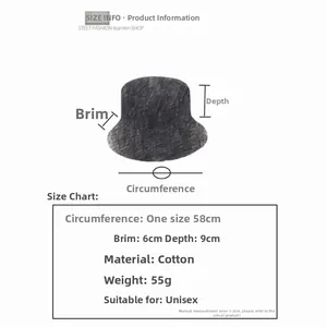 Guide des tailles pour bob tie-dye avec circonférence de 58 cm et détails en coton