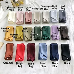 Solid Color Skinny Scarf Satin Like Satin Ribbon For Hair Handbags Neck Headband Minimalist Elegant Accessory For Women