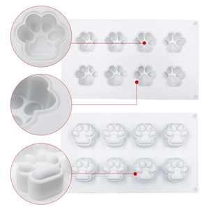 Détails du moule en silicone patte de chat à 8 cavités avec texture 3D et flexibilité