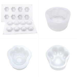 Moule en silicone patte de chat pour bougies et savons DIY avec modèles 8 cavités