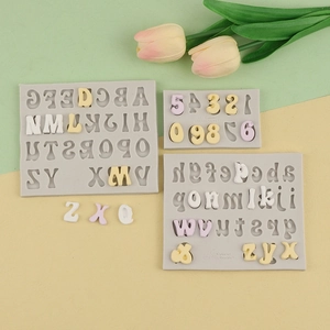 Alphabet and number silicone molds for fondant and DIY baking cake decoration