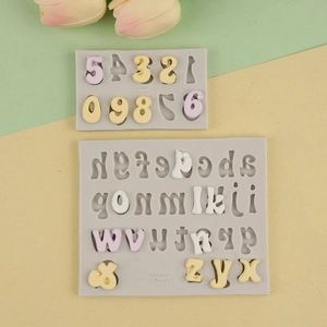 Alphabet and number silicone molds for DIY baking and chocolate fondant decoration