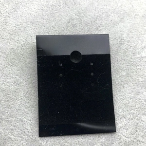 Black rectangular PVC jewelry display card with Fashion Jewelry text and hanging hole