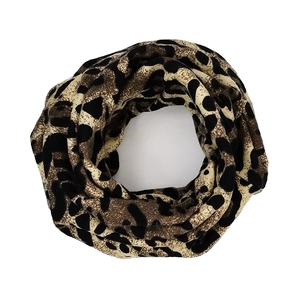 Versatile leopard print knit neck warmer and infinity scarf for winter fashion