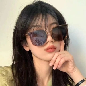 Women's foldable oversized square sunglasses with brown frames and dark lenses