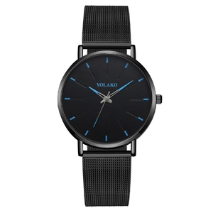 Fashion Men Quartz Watch Minimalist Round Dial Metal Mesh Milanese Band Slim Business Casual Wristwatch Male Jewelry Gift