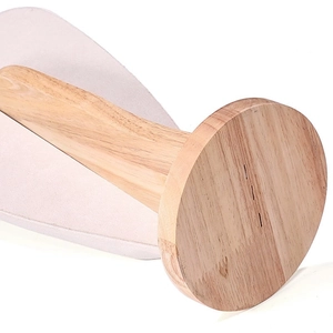 Solid natural wood display stand with round base for watches and jewelry organizers
