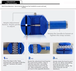 Outil bleu en plastique pour régler les bracelets de montre en métal et en céramique