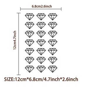 Waterproof Korean style black and white diamond tattoo stickers measuring 12cm by 6.8cm