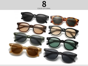 Collection of vintage retro sunglasses in eight colors with plastic frames