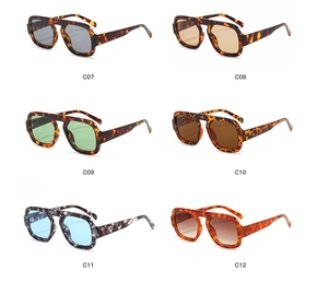 Collection of six classic aviator sunglasses with various lens colors and frame patterns