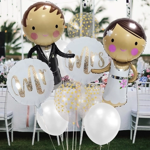 Wedding balloon set with Mr and Mrs foil balloons for bridal parties and decor