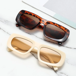 Lunettes De Soleil Carrées Monture Épaisse Rectangle Rétro Protection UV400 Hip Hop Style Y2K Pour Hommes Femmes