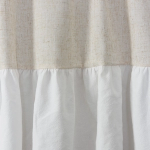 American style short kitchen curtain featuring linen stitching and ruffle edge detail