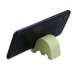 Light green elephant shaped phone stand holder for desk with cute minimalist design