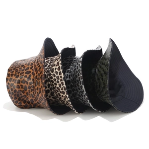 Women's trendy leopard print bucket hats in various stylish animal patterns and colors