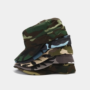 Outdoor camouflage flat top military caps in assorted jungle and desert colors