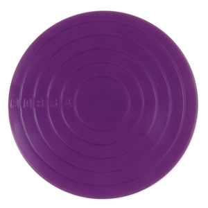 Purple mini rotating cake turntable with concentric size markings and carbon steel bearings
