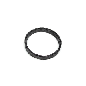 Close-up detail of the black stainless steel mesh bracelet with fine woven metal texture