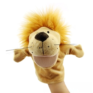 Simpatico Leone Burattino a Mano Giocattolo in Peluche Animale Interattivo Morbido Peluche Bambola Cartone Animato Giocattolo Per Bambini E Neonati Regalo