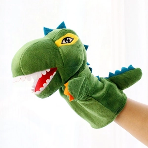 Burattino a Mano Dinosauro Cartone Animato Giocattolo di Peluche Morbido Bambola Guanto Animale Giocattolo Interattivo per Bambini Scuola Materna