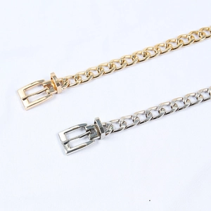 Hip hop style metal waist chains in gold and silver finish for jeans and dresses