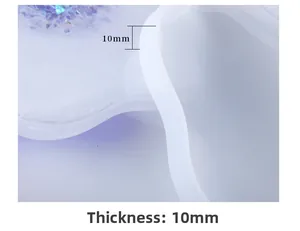 Detail view of 10mm thick irregular silicone mold for DIY resin coasters and crafts