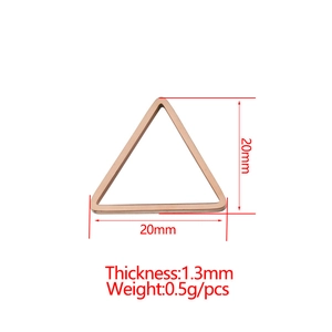 Mirror polished rose gold triangle pendant charm 20x20mm for DIY jewelry making