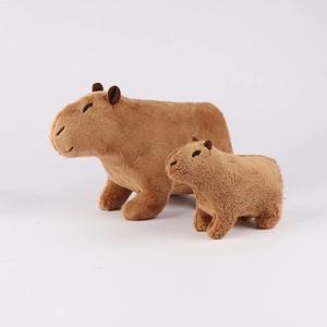 Realistic brown capybara plush toy in large and small sizes for home decor or gifts