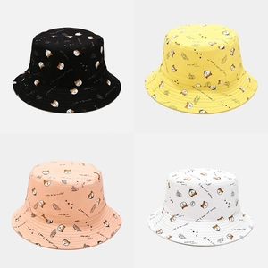 Chapeau Bob En Toile De Coton Avec Imprimé Shiba Inu Dessin Animé Et Slogan Protection Solaire Extérieur Pour Hommes Femmes