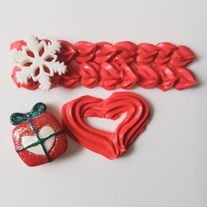 Set decorazioni natalizie in argilla con scatola regalo e fiocco per creazioni fai-da-te