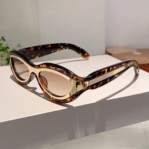Retro Cat Eye Sunglasses UV400 Protection PC Frame Y2K Vintage Oval Fashion Eyewear For Outdoor Sports Men Women