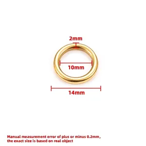 Anello di giunzione in acciaio inossidabile dorato 14mm per la creazione di gioielli