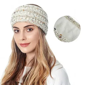 Bandeau d'hiver en tricot pour femme avec doublure polaire et protection des oreilles