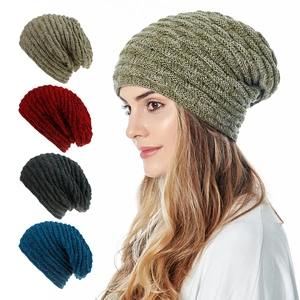 Bonnet En Maille D'hiver Unisexe Épais Doublé De Polaire Acrylique Bonnet Tombant Chaud Pour Temps Froid Extérieur Quotidien Doux