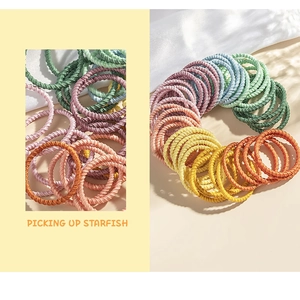 Multi-colored spiral hair ties set with high elasticity for kids hair accessories