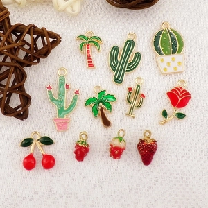 Enamel Alloy Charms Pendants Tropical Plant Fruit Flower For DIY Jewelry Making Earring Necklace Bracelet Accessories