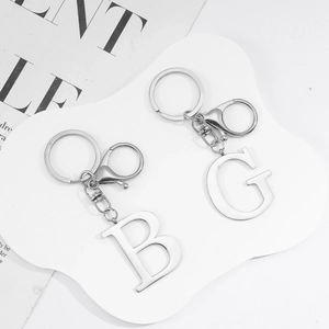 Modern stainless steel letter keychain B and G charms for minimalist backpack styling