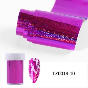 Rose purple holographic nail art foil with shiny laser finish for DIY decoration