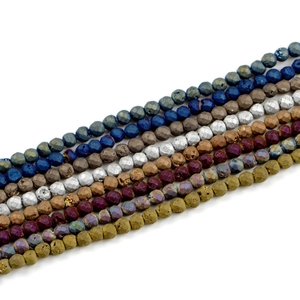 Faceted Round Natural Stone Beads Geode Agate Plated Colorful For DIY Jewelry Making Handmade Necklaces Bracelets