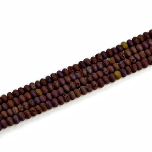 Detailed view of 5x8mm purple geode agate abacus beads with natural textures