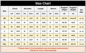 Detailed size chart for Polo shirt featuring measurements for chest, length, and height