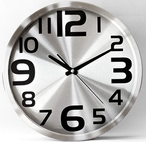 Moderne Wanduhr Rund Lautlos Quarzwerk Aluminium Metallrahmen Arabische Ziffern Batteriebetrieben Minimalistisch Home Office Dekor