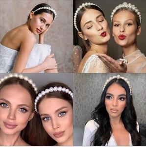 Elegant Faux Artificial Pearl And Alloy Headband For Women Vintage Hair Hoop Bridal Headpiece Princess Style Fashion Hair Accessories