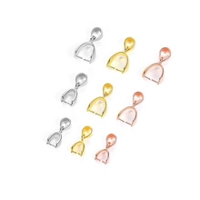 Three-color pinch bails in silver, gold, and rose gold finishes for DIY pendant necklaces