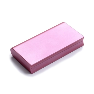 Pink matte metal rotating rose ring box for romantic marriage proposals and gifts
