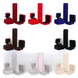 Premium velvet jewelry boxes for rings and necklaces in eight various elegant colors