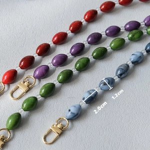 Colorful marble acrylic bead chains with gold swivel clasps for bags and bracelets