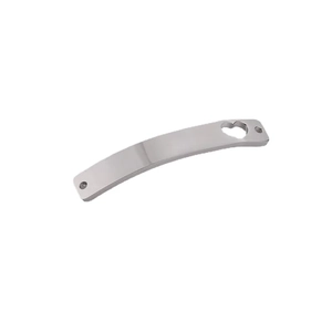 Curved stainless steel rectangular bar with heart cutout and mirror finish for DIY jewelry