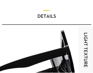 Close-up detail of butterfly sunglasses side hinge showing lightweight black frame texture